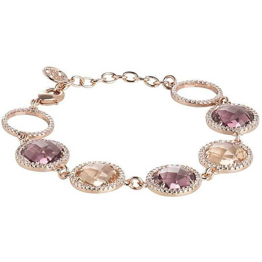 Pulsera con Cristales de Durazno, Amatista y Circonitas XBR399RS