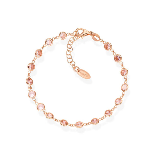 BRGORRO3 Pulsera Gotas Circonitas Rosas