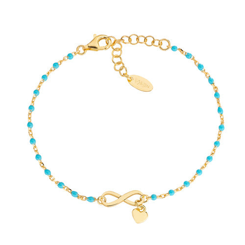 BRSMINGT1 Brazalete Infinito Dorado y Turquesa