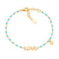 BRSMLOGT1 Pulsera Love Dorada y Azul