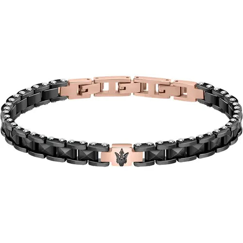 Bracciale Uomo Jewels Nero e Rosato JM422ATZ13