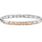 Pulsera Hombre Cruz Plata y Pvd Rosa SKR38