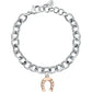 Pulsera Maia de Acero con Herradura Rosa SAUY13