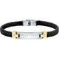Brazalete Moody negro, dorado y acero SQH32 para hombre