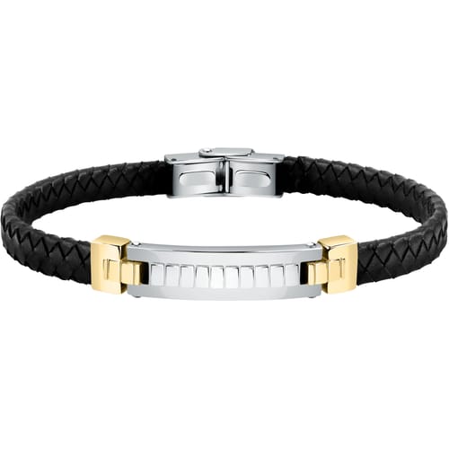 Brazalete Moody negro, dorado y acero SQH32 para hombre