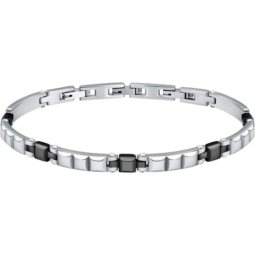 SALS78 Brazalete Motown de acero y negro para hombre