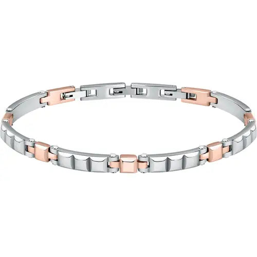 SALS79 Brazalete para hombre Motown de acero y rosado