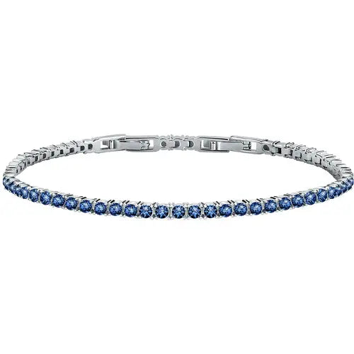 Pulsera Tennis Plata y Azul SAIW104