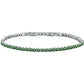 Bracciale Tennis In Argento Silver e Verde SAIW105