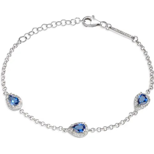 Bracciale Tesori in Argento Zirconi Bianchi e Blu SAIW11