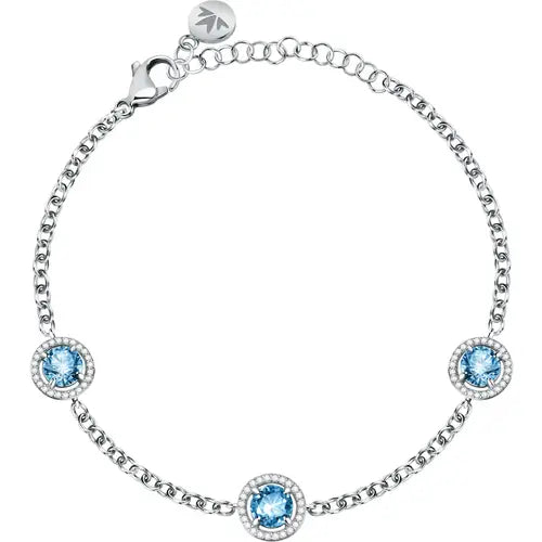 Pulsera Tesori de Plata con Piedras Aguamarinas SAIW96