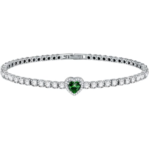 Pulsera Tesori de Plata con Corazón Verde SAVB13