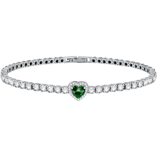 Bracciale Tesori in Argento con Cuore Verde SAVB13