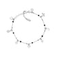 Bracciale Multi-Charm Rodio e Smalto Nero BRSMFOBN