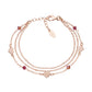 BRMFCURR Pulsera de varias vueltas con cristales rosados ​​y corazón