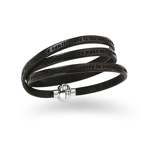 Pulsera Padre Nuestro Hombre Negra PNIT02