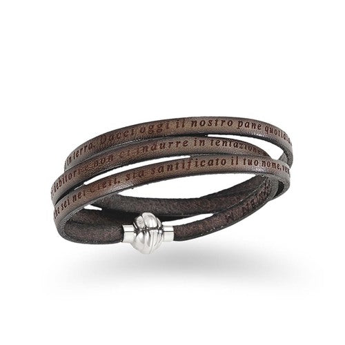 Pulsera Padre Nuestro Hombre Marrón PNIT05