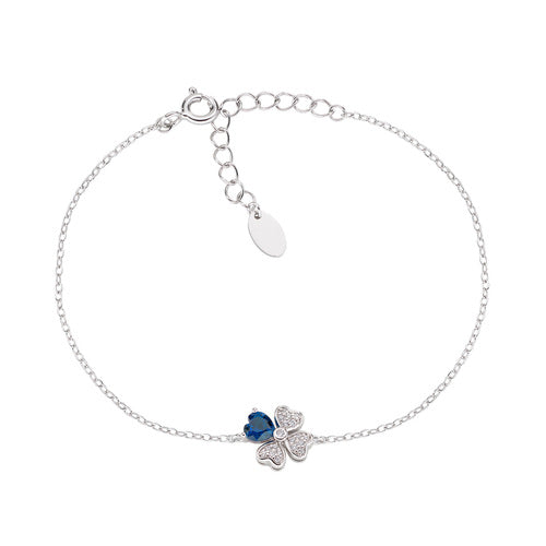 Pulsera Cuatro Corazones de Plata con Circonitas BRQUBBL