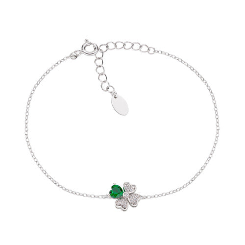 Pulsera Cuatro Corazones de Plata con Circonitas BRQUBV