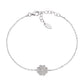 Pulsera de Plata con Trébol de Cuatro Hojas y Circonitas BRQCBBZ
