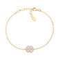 Pulsera Dorada con Trébol de Cuatro Hojas y Circonitas BRQCLGBZ