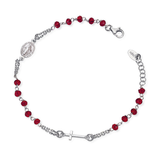 Pulsera Rosario Cristales Rojos BROBR3