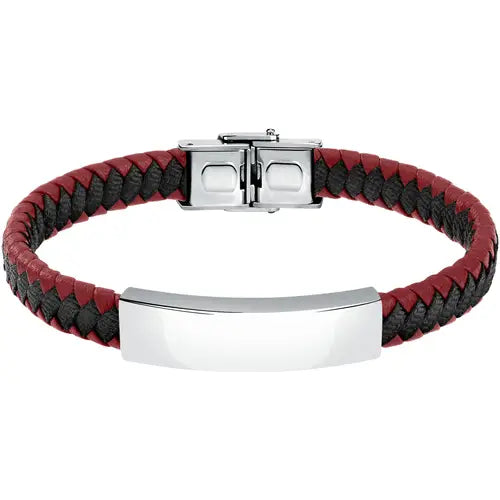 Pulsera Bandy Hombre Acero, Negro y Rojo SZV111