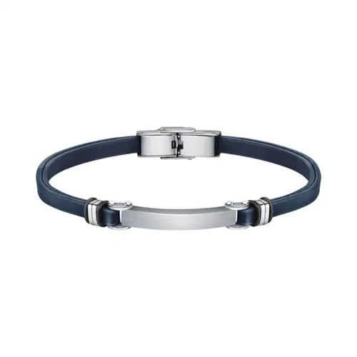 Pulsera Hombre Bandy Plata y Azul SZV95