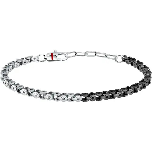 Bracciale Uomo Basic Acciaio e Nero SZS95