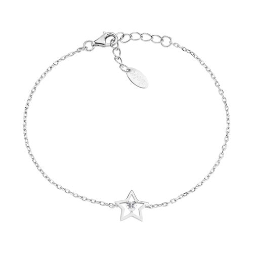 Pulsera Estrella y Corazón en Zirconitas Blancas BRSTHBBZ