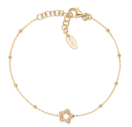 Pulsera Estrella Moleteada Dorada BRGOSTG3