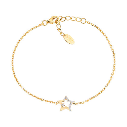 Pulsera Estrella Dorada con Circonitas BRSTSTGBZ