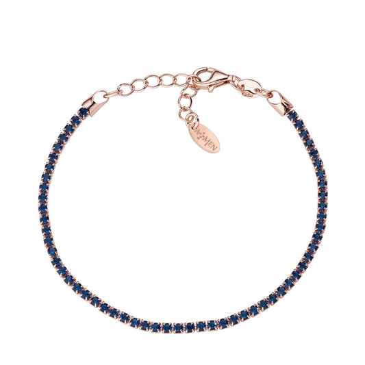 Pulsera Tennis Rosè Zirconia Azul BTRBL16