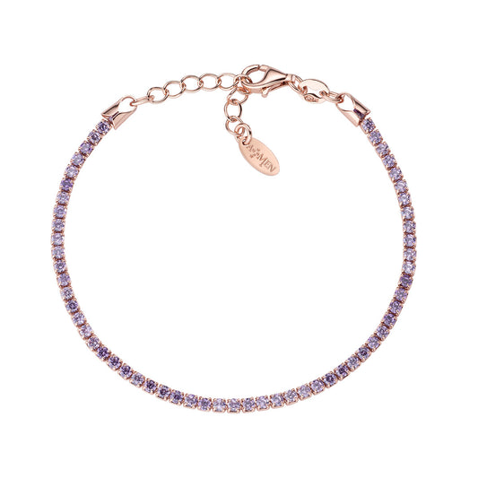 Pulsera Tennis Circonita Rosada Lila BTRLI16