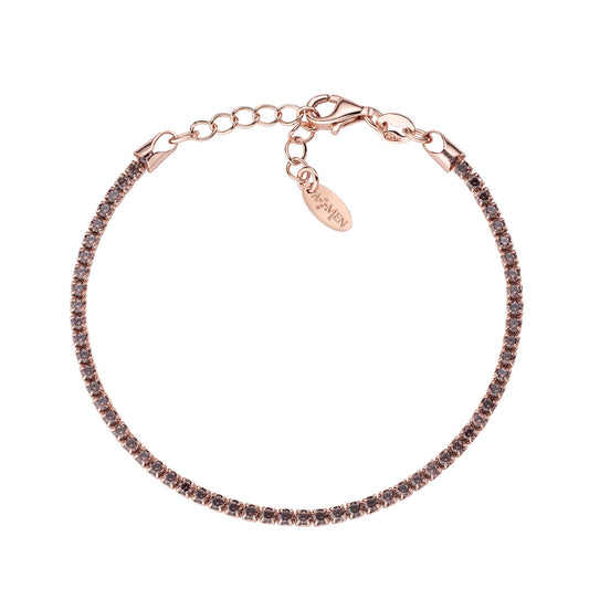 Pulsera Tennis Circonitas Marrones Rosè BTRBR16