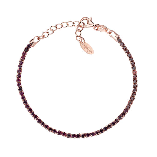 Pulsera Tennis Circonitas Rosadas Rubí BTRRU16