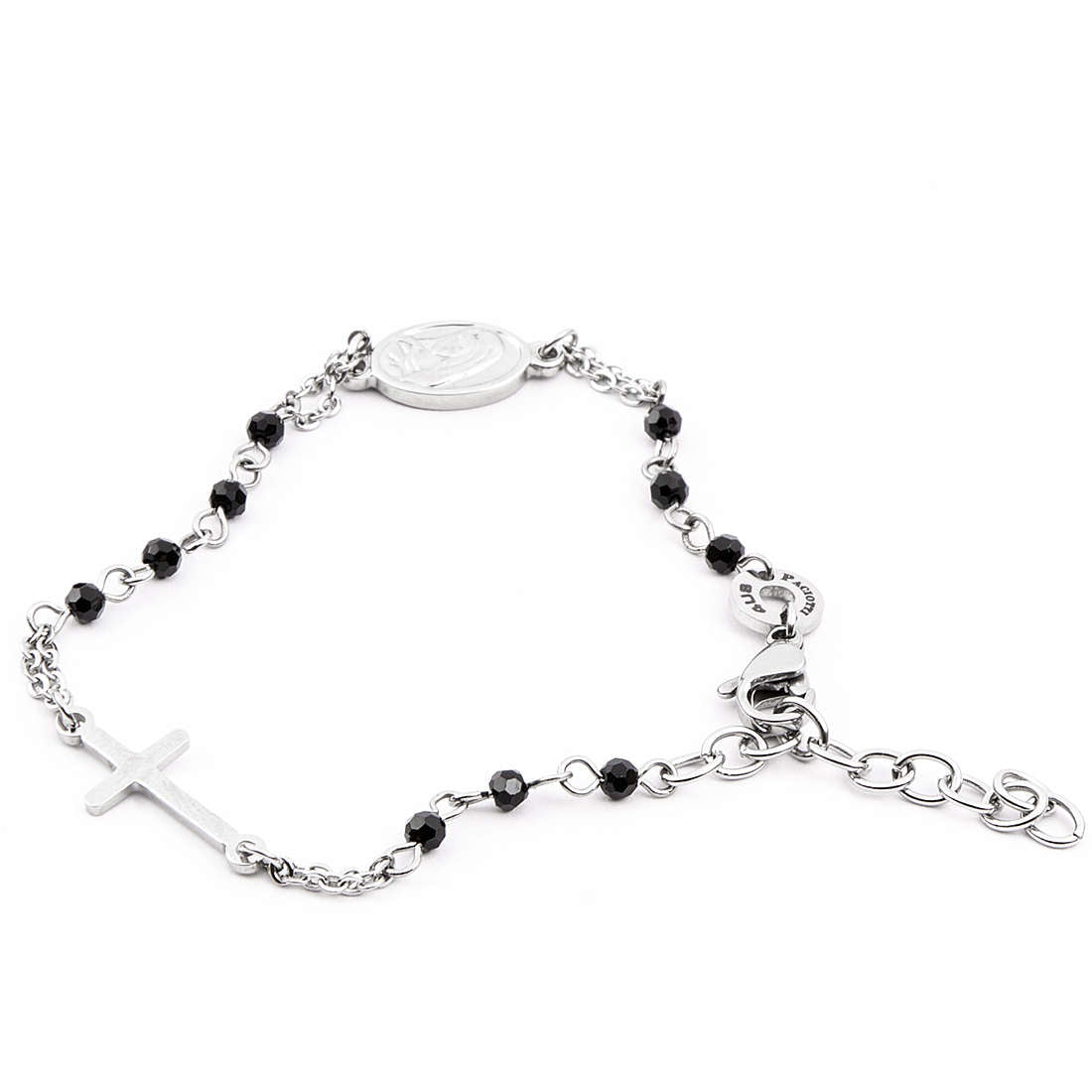 Bracciale Uomo 4US Rosario in Acciaio Nero 4UBR4051