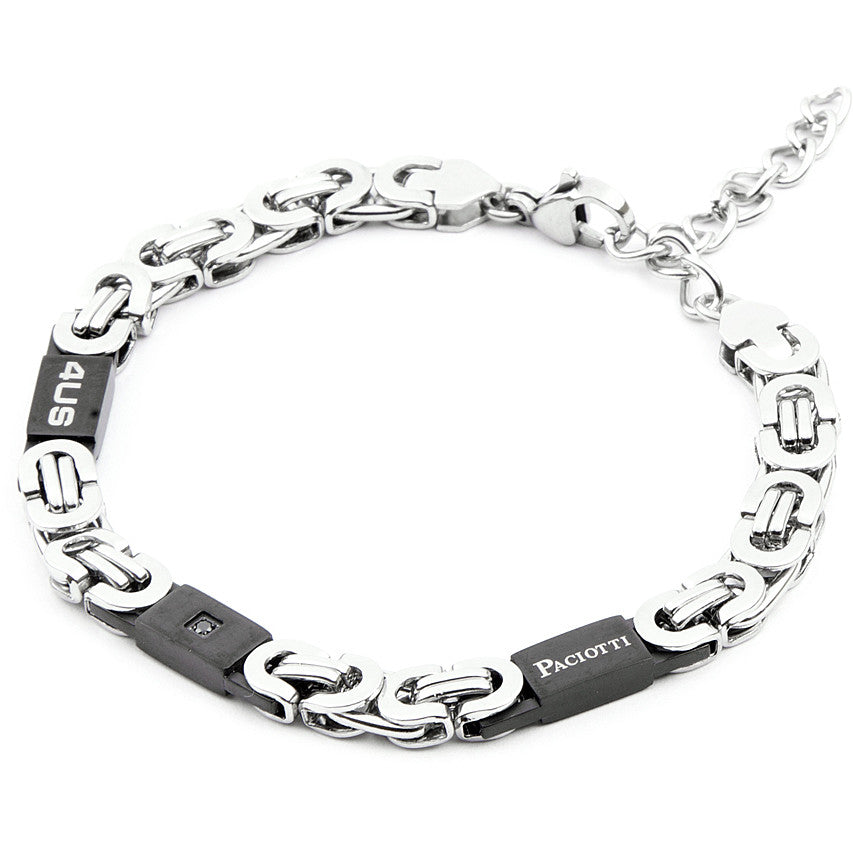 Pulsera de hombre 4US en acero con circonita negra 4UBR4095