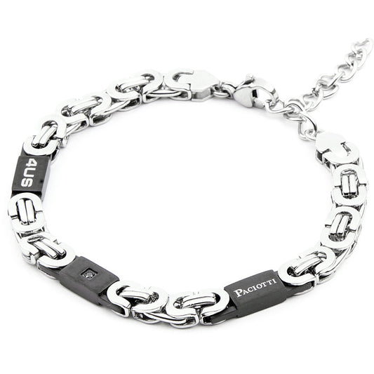 Bracciale Uomo 4US in Acciaio con Zircone Nero 4UBR4095