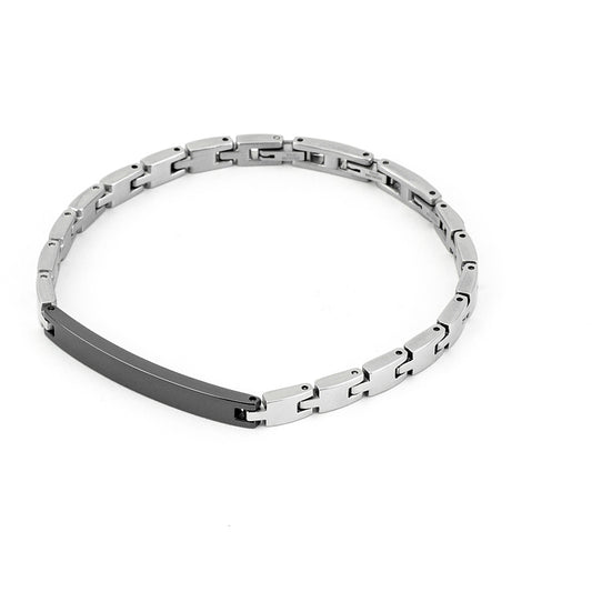 4US Pulsera de acero y negro para hombre 4UBR4435 