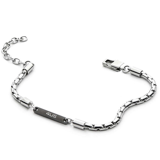 Pulsera 4US Hombre Acero y Pvd Negro 4UBR4482 