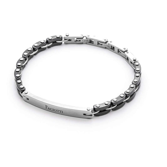 Bracciale Uomo 4US Acciaio e Ceramica Nera 4UBR4518