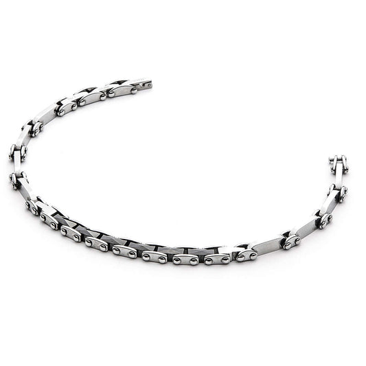 Pulsera 4US Hombre Acero y Cerámica Negra 4UBR4523 