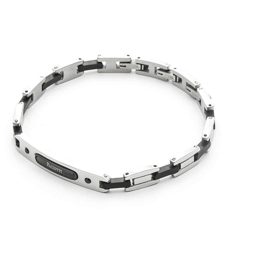 Bracciale Uomo 4US Zirconi Neri e Pvd Nero 4UBR4537