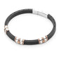 Bracciale Uomo 4US Gomma Nera e Rosato 4UBR5039