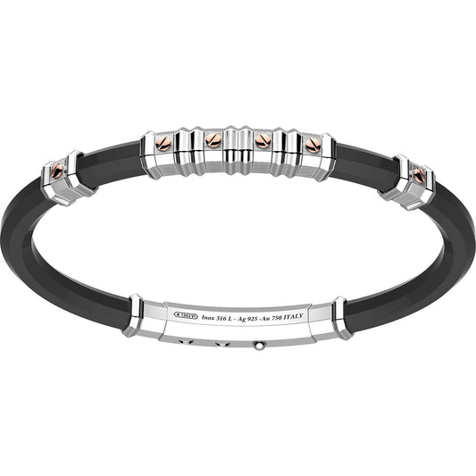 Pulsera Robertinox para Hombre en Silicona Negra y Acero EXB981R-N