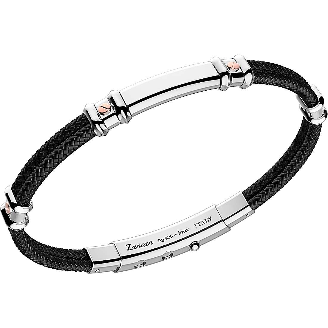 Bracciale Uomo Robikevlar Nero con Chiusura Argentata EXB577R-NE