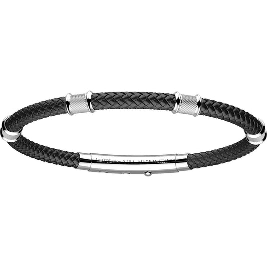 Bracciale Uomo Robikevlar Nero e Argentato EXB585-NE