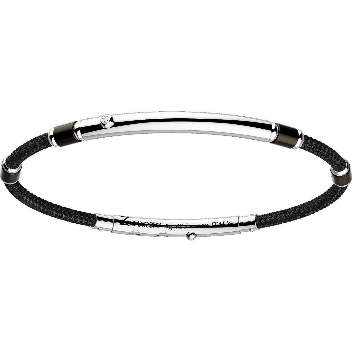 Pulsera de Hombre en Kevlar Negro y Acero EXB757-NE