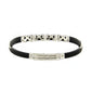 Pulsera Hombre Plata y Caucho Negro ESB018B-N